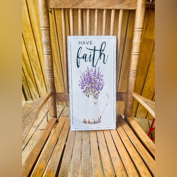 Have Faith Lavender Metal Sign - Picture 11 of 12